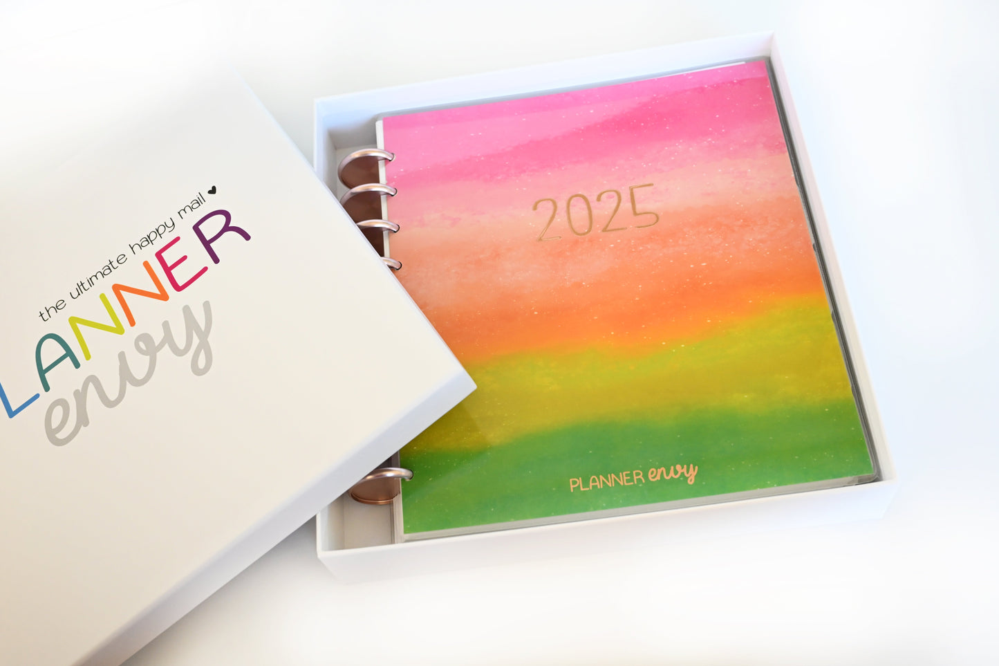 2025 Planner - Mini Horizontal Layout, Disc Bound - "Rainbow Glitz" (#1001)