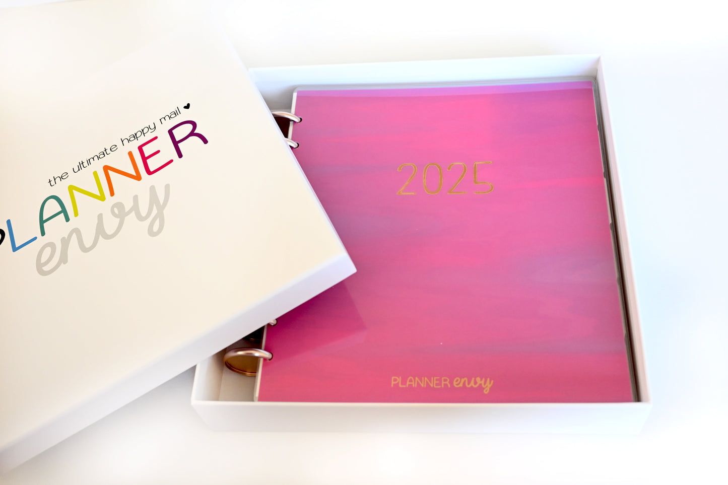 2025 Planner - Mini Horizontal Layout, Disc Bound - "Fuchsia Strokes" (#1004)