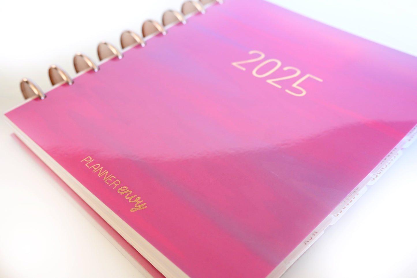 2025 Planner - Mini Horizontal Layout, Disc Bound - "Fuchsia Strokes" (#1004)