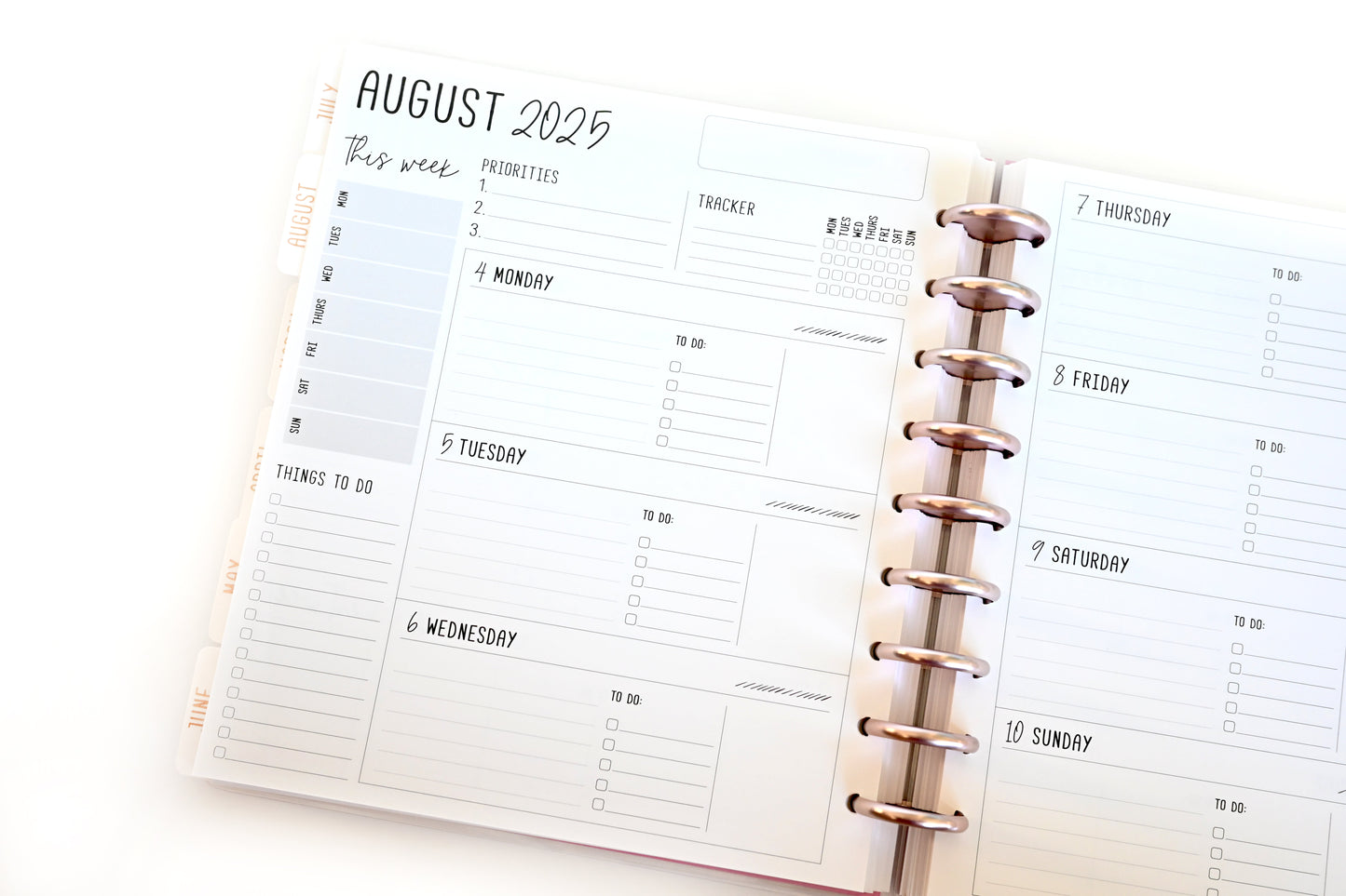 2025 Planner - Horizontal Layout, Disc Bound - "Stars & Stripes" (#710)