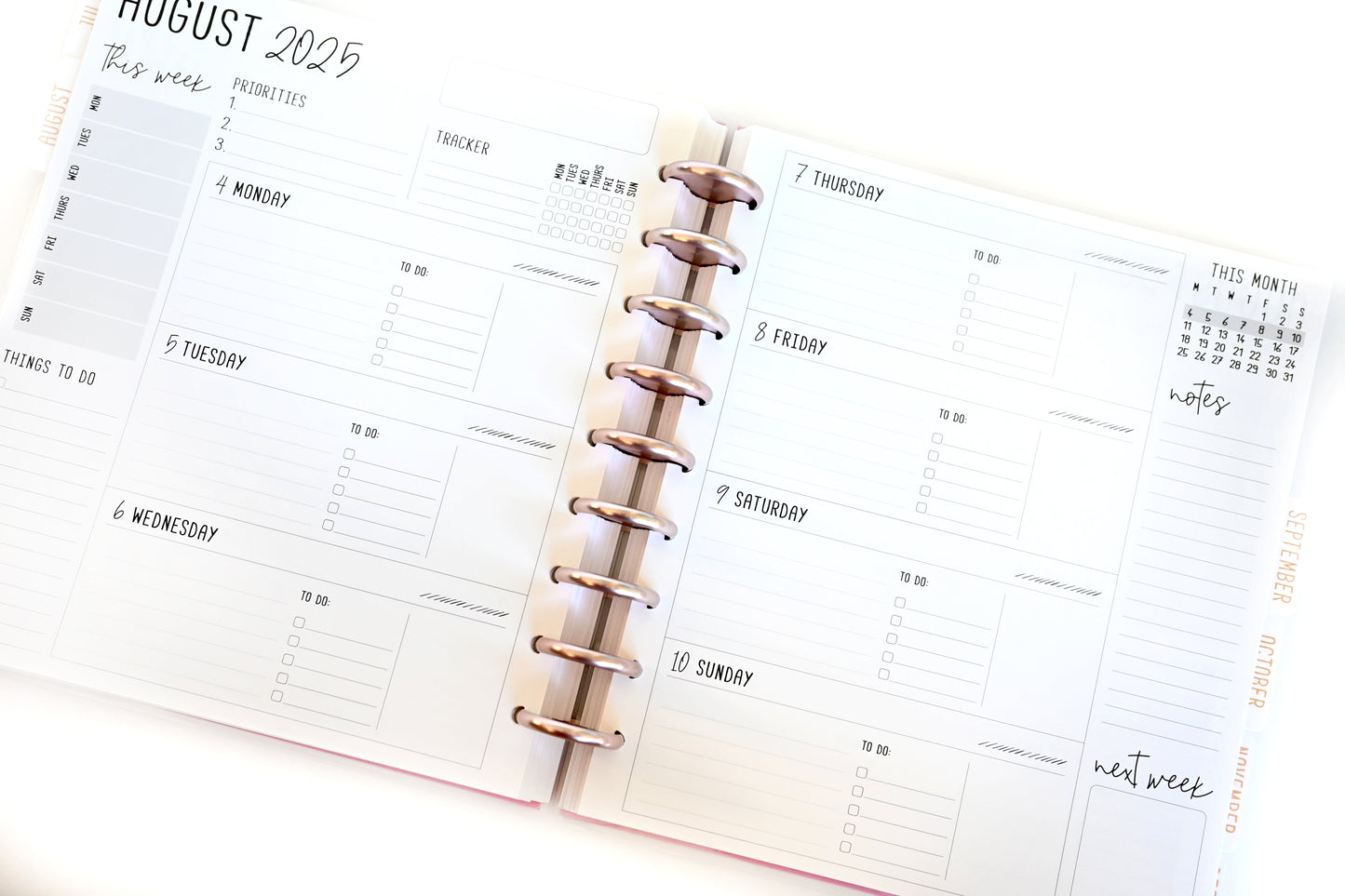 2025 Planner - Horizontal Layout, Disc Bound - "Stars & Stripes" (#710)