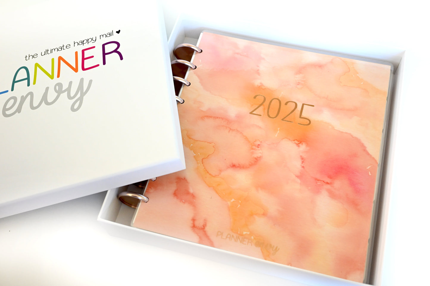 2025 Planner - Mini Horizontal Layout, Disc Bound - "Sunset Watercolor" (#1003)