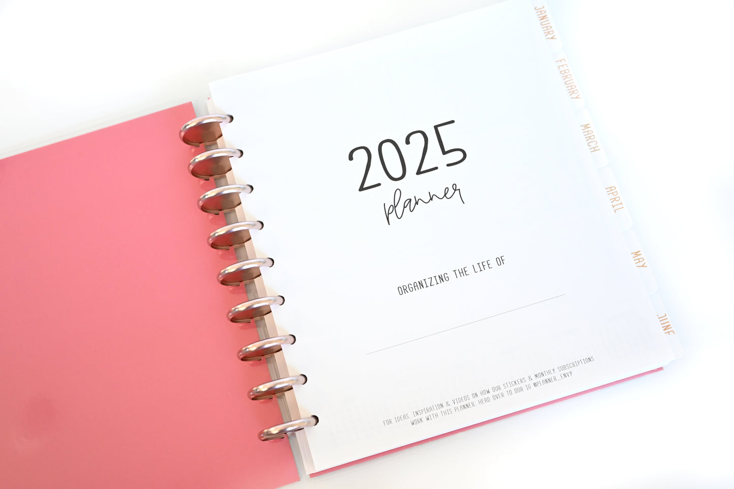 2025 Planner - Mini Horizontal Layout, Disc Bound - "Teal & Pink Floral" (#1005)