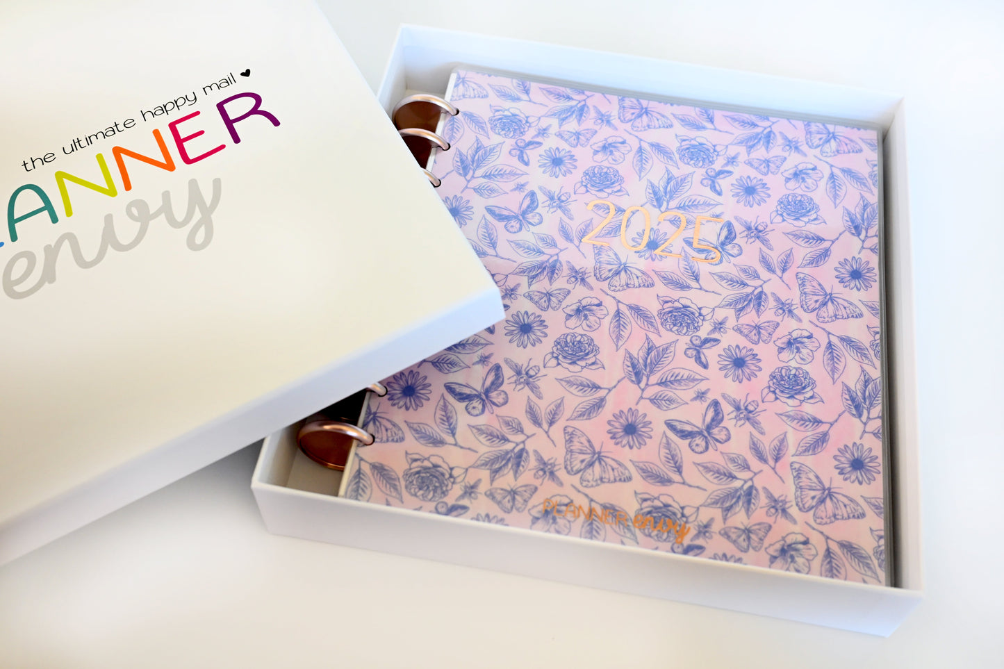 2025 Planner - Mini Horizontal Layout, Disc Bound - "Butterfly Doodles" (#1009)