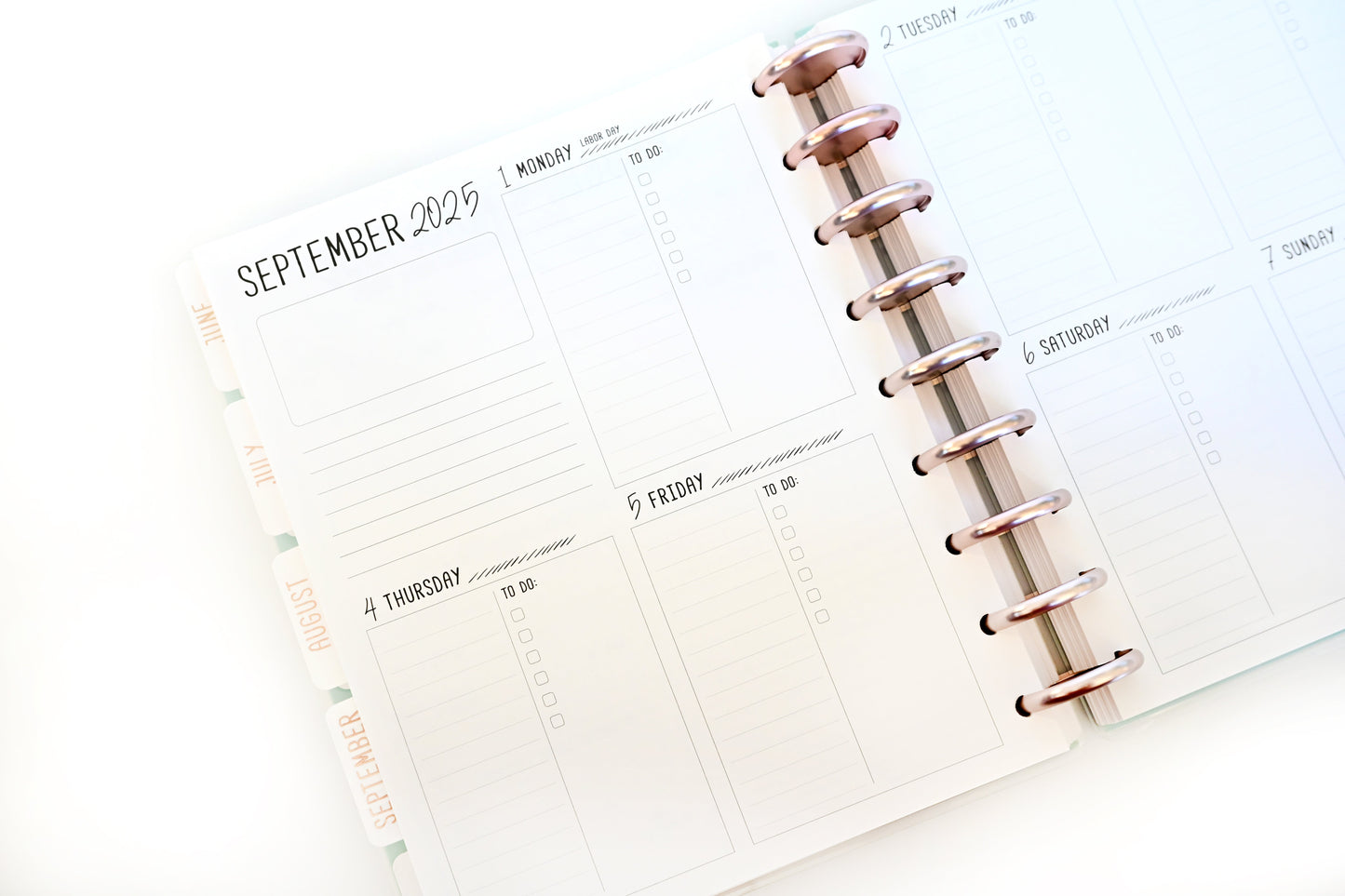 2025 Planner - Mini Signature Layout, Disc Bound - "Golden Leaves" (#1107)