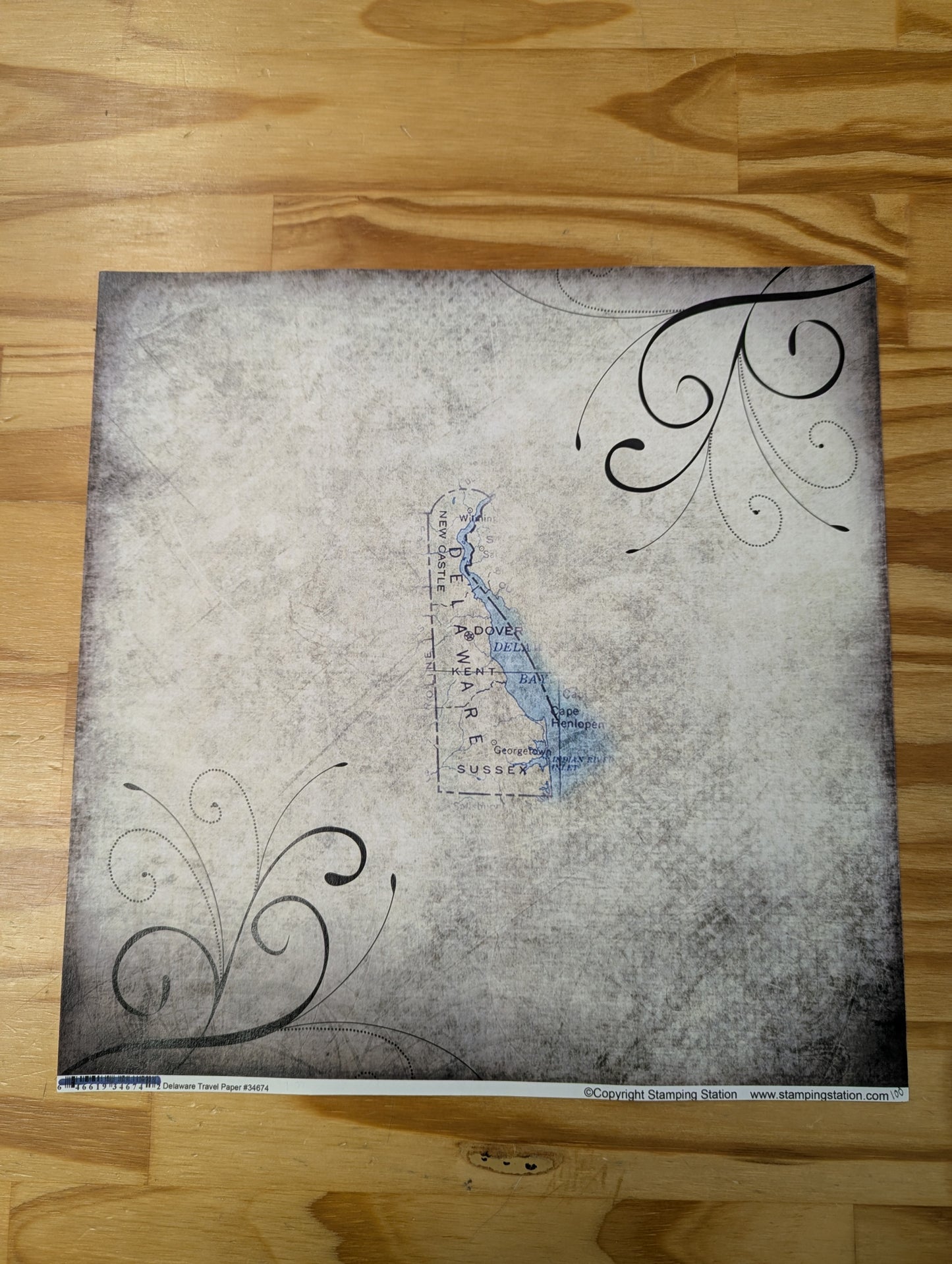 Delaware Travel Paper 12 x 12