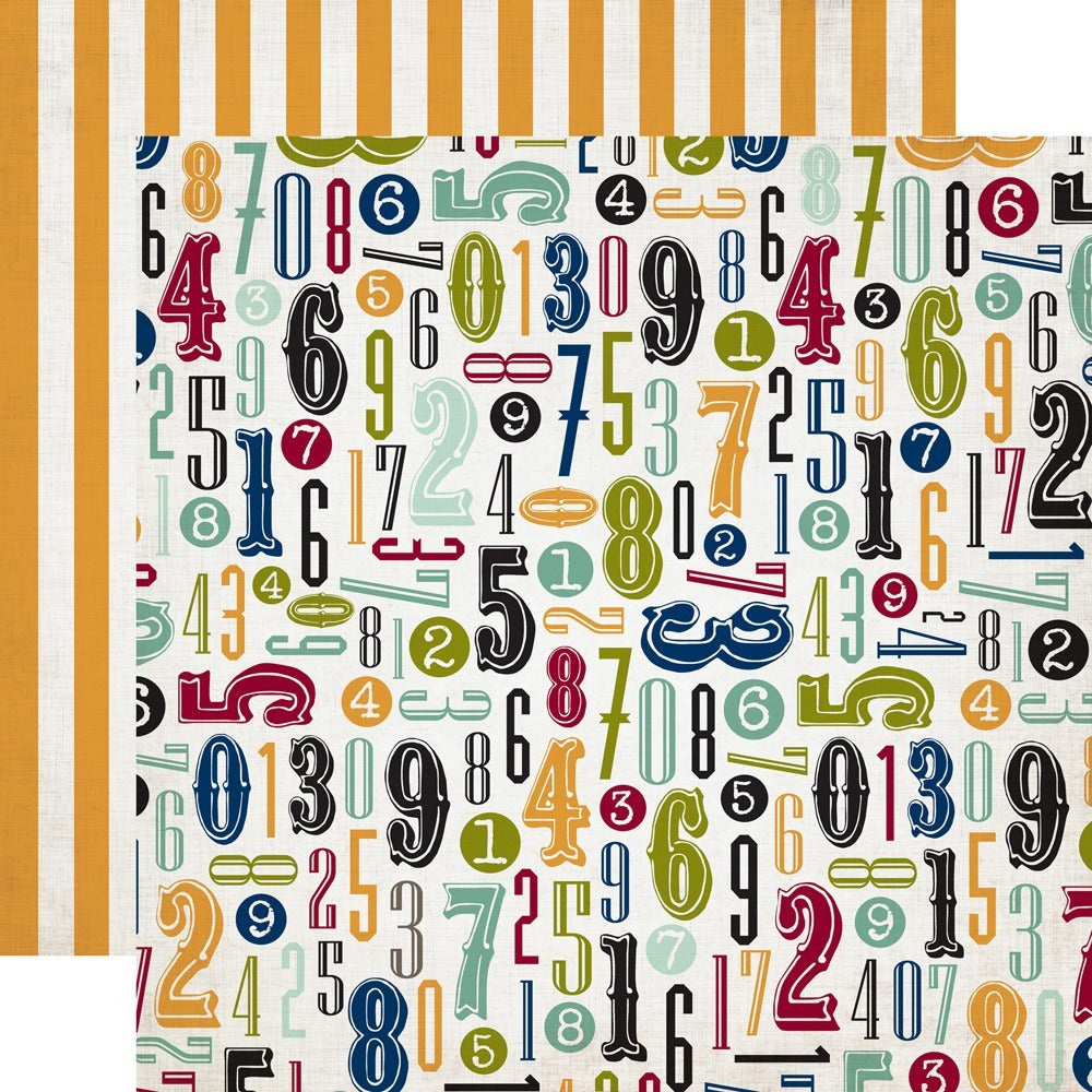 Echo Park Getaway - Numbers 12 x 12 scrapbook paper