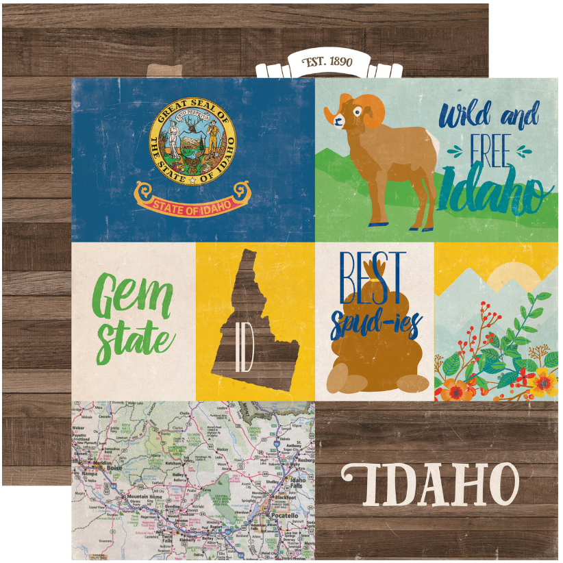 Echo Park Stateside - Idaho 12 x 12 Scrapbook Paper