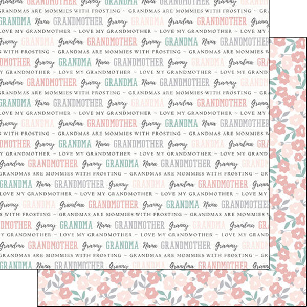 Grandma Double Sided 12 x 12 inch Scrapbook Paper