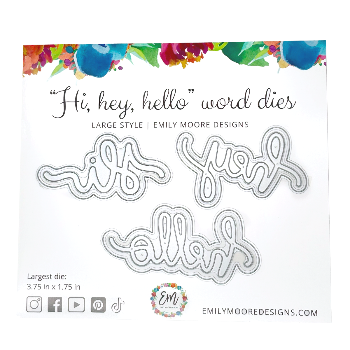 Hi, hey, hello Word Dies - Large Style