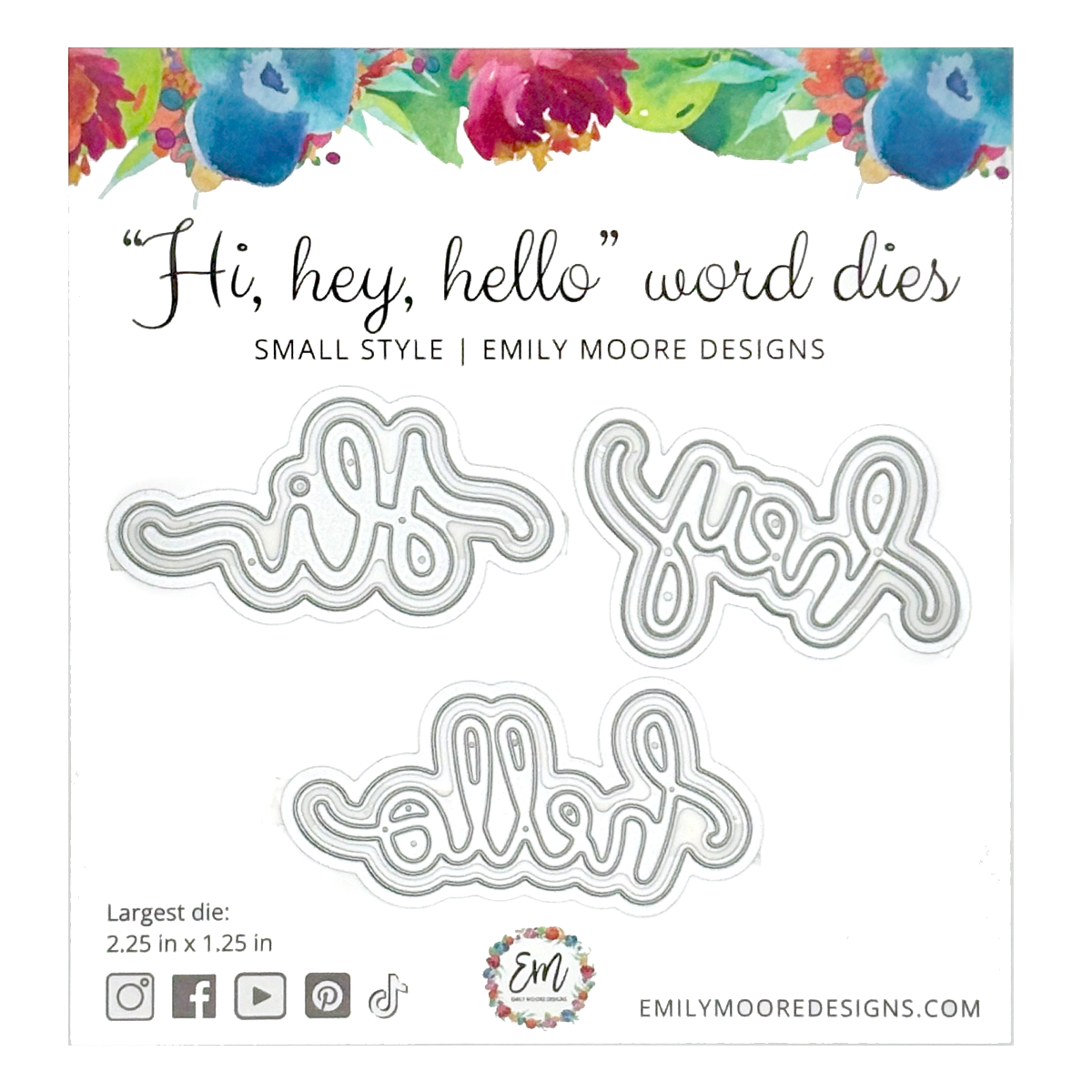 Hi, hey, hello Word Dies - Small Style