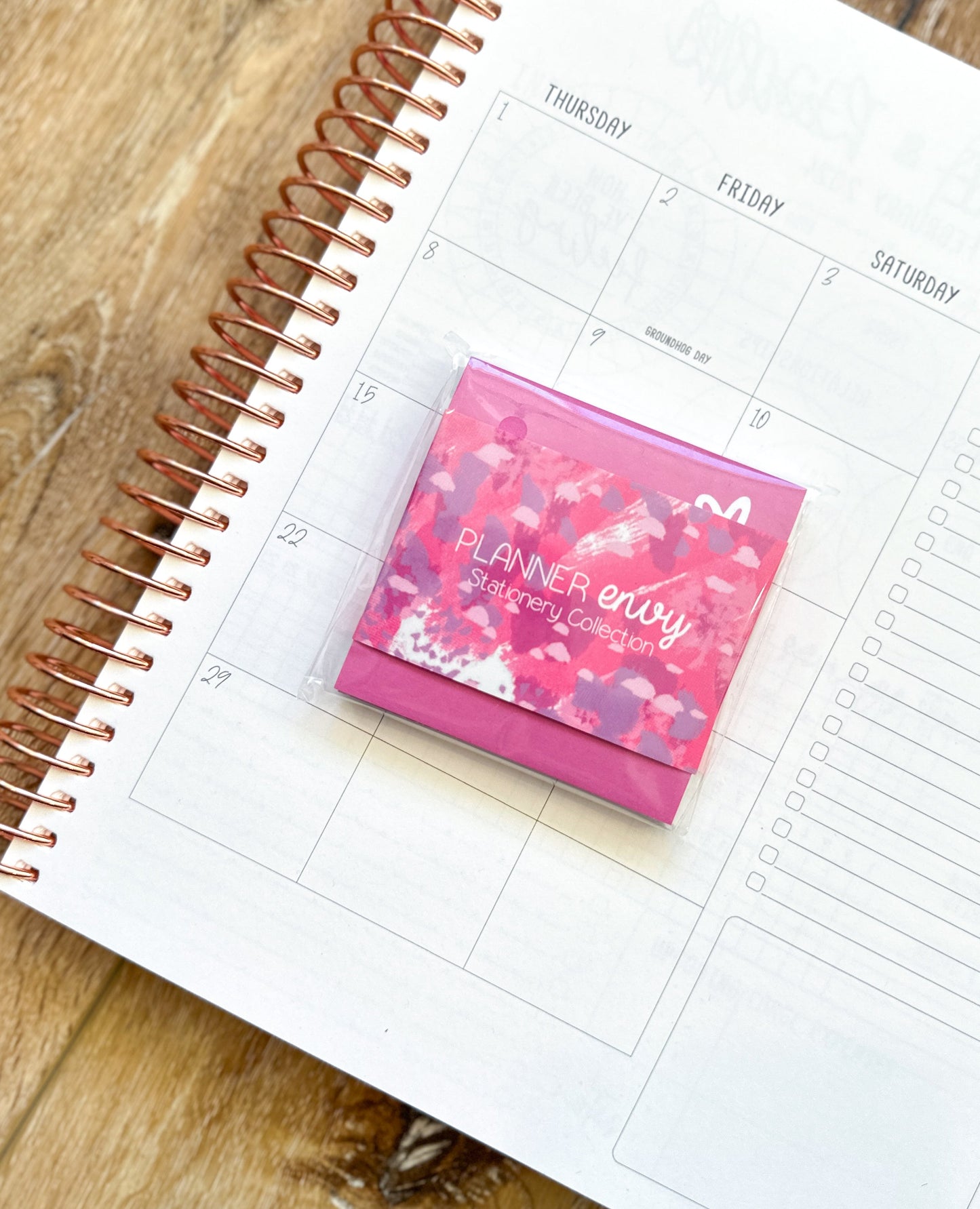 Set of 3 Sticky Notepads Post-It Notes from our February 2024 Planner Envy Subscription Box.