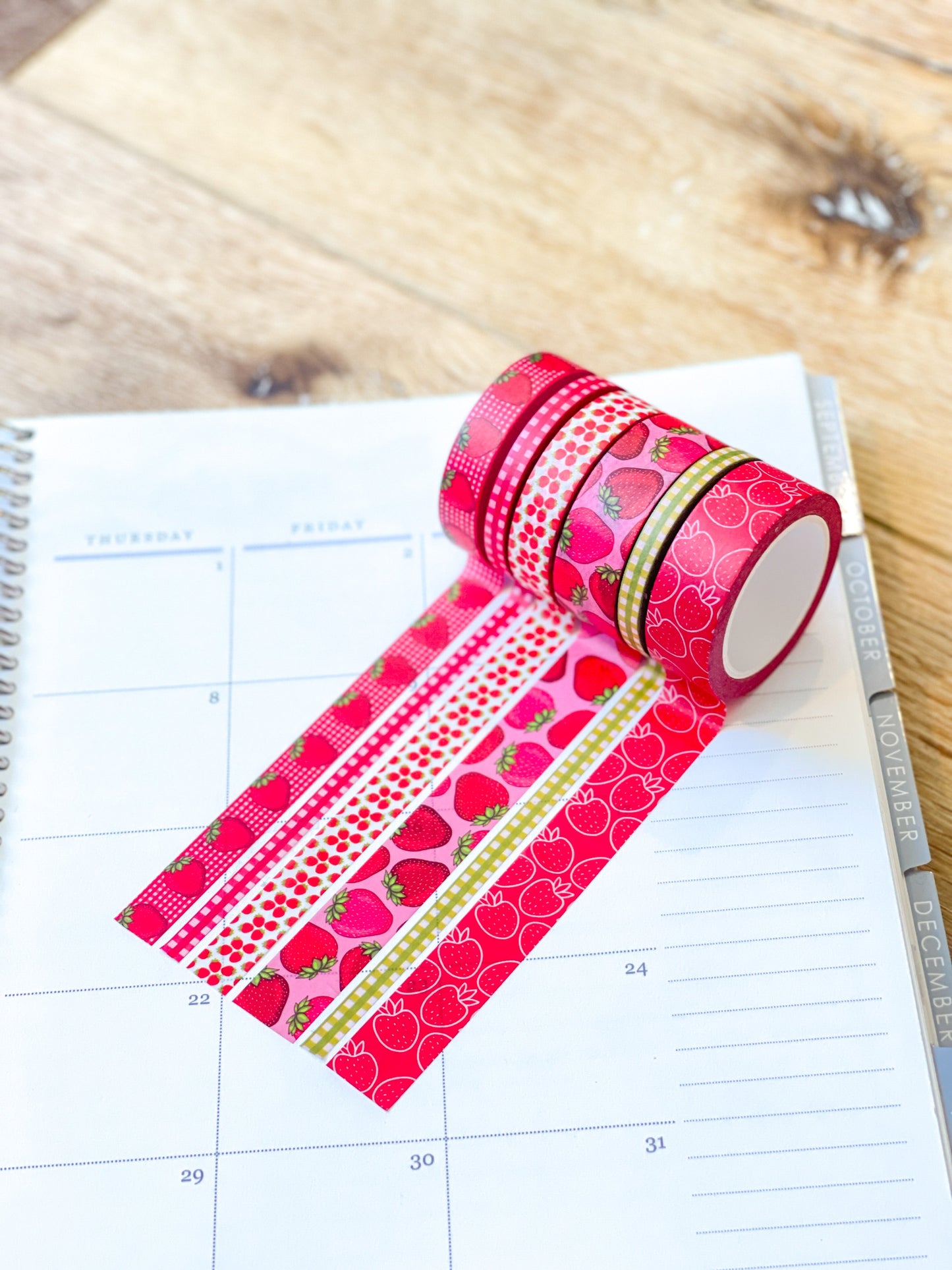 Strawberries Red Summer Fruit Washi Tape Set (#W061)