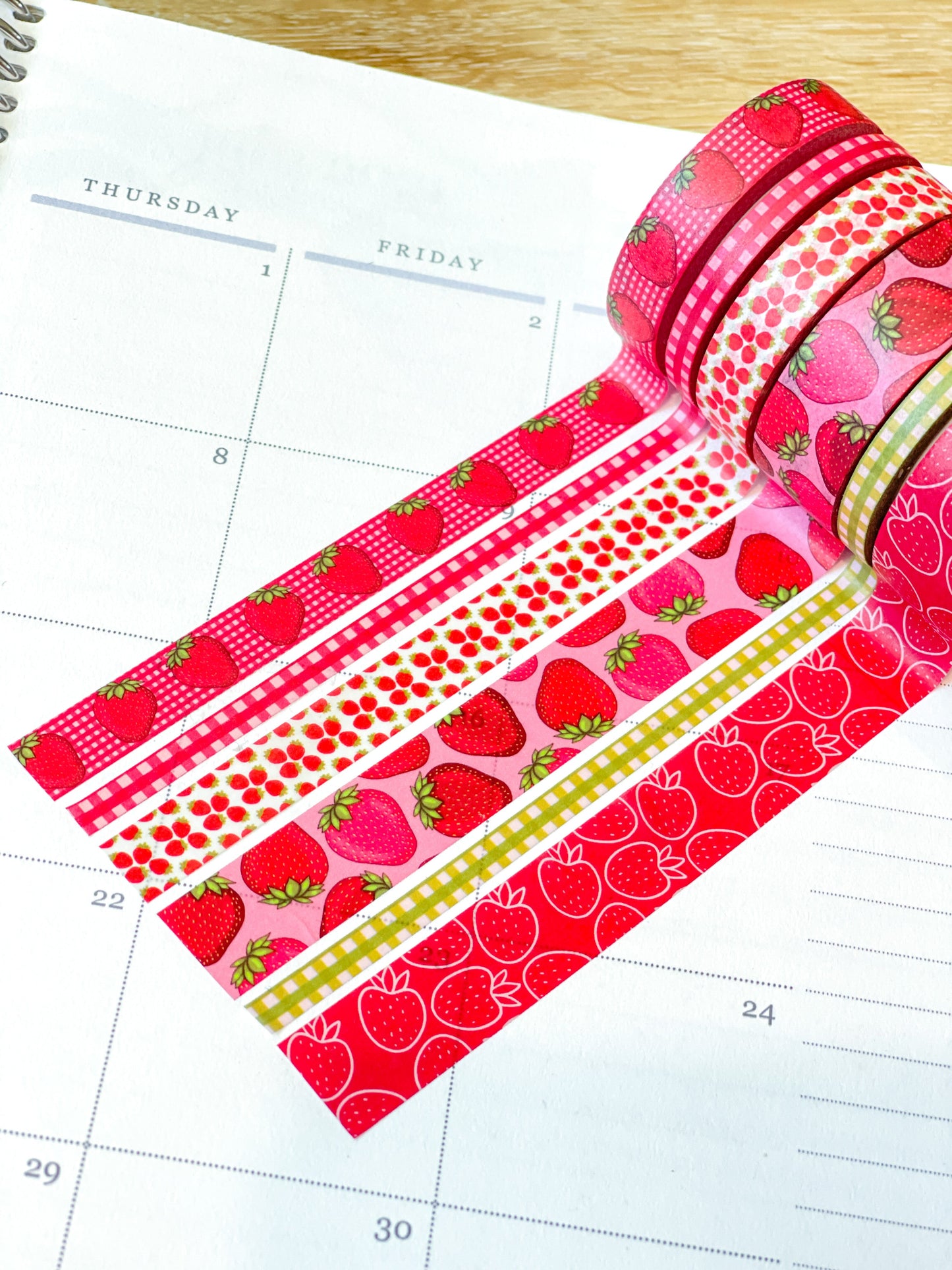 Strawberries Red Summer Fruit Washi Tape Set (#W061)