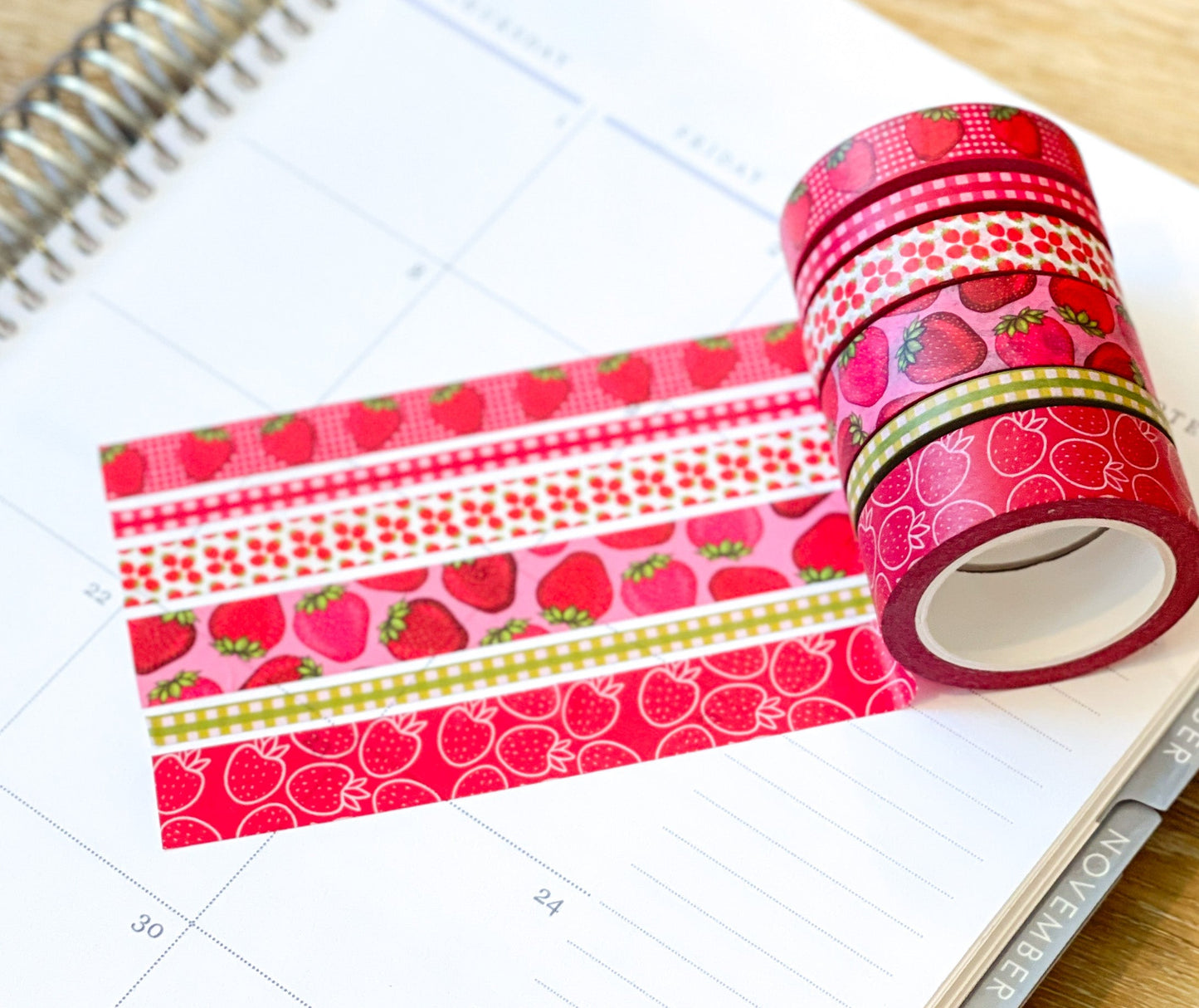 Strawberries Red Summer Fruit Washi Tape Set (#W061)