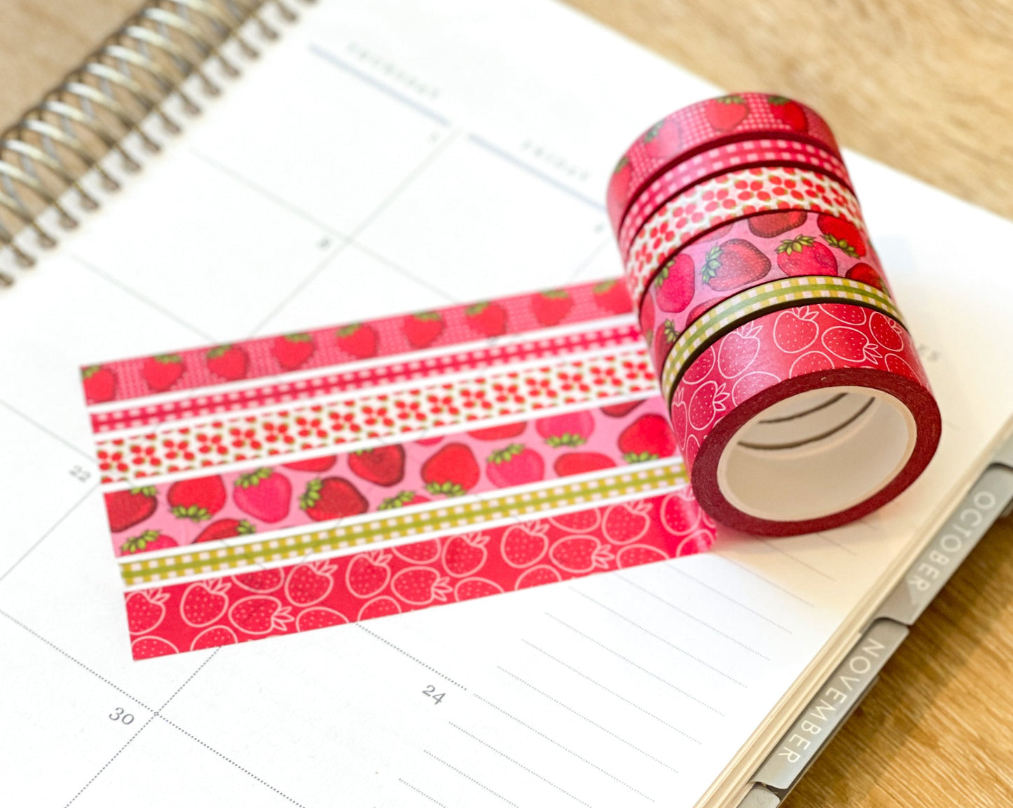 Strawberries Red Summer Fruit Washi Tape Set (#W061)