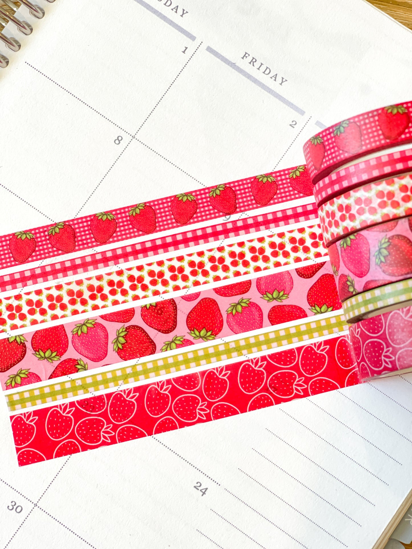 Strawberries Red Summer Fruit Washi Tape Set (#W061)