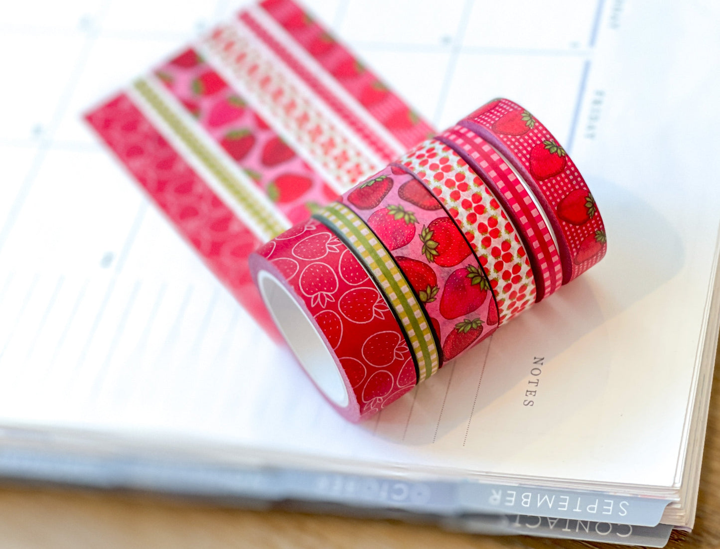 Strawberries Red Summer Fruit Washi Tape Set (#W061)