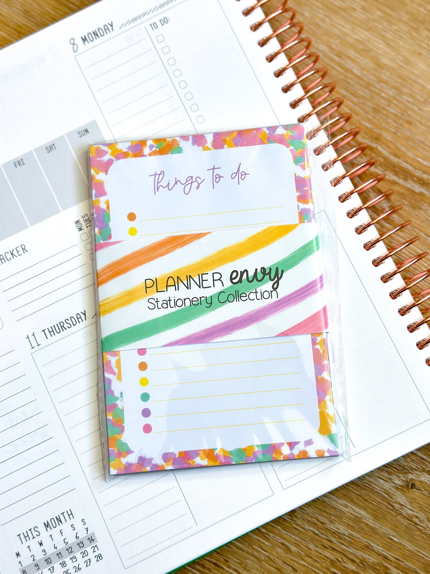 4x6 Rainbow Checklist Spring Notepad from our April 2024 Planner Envy Subscription Box.