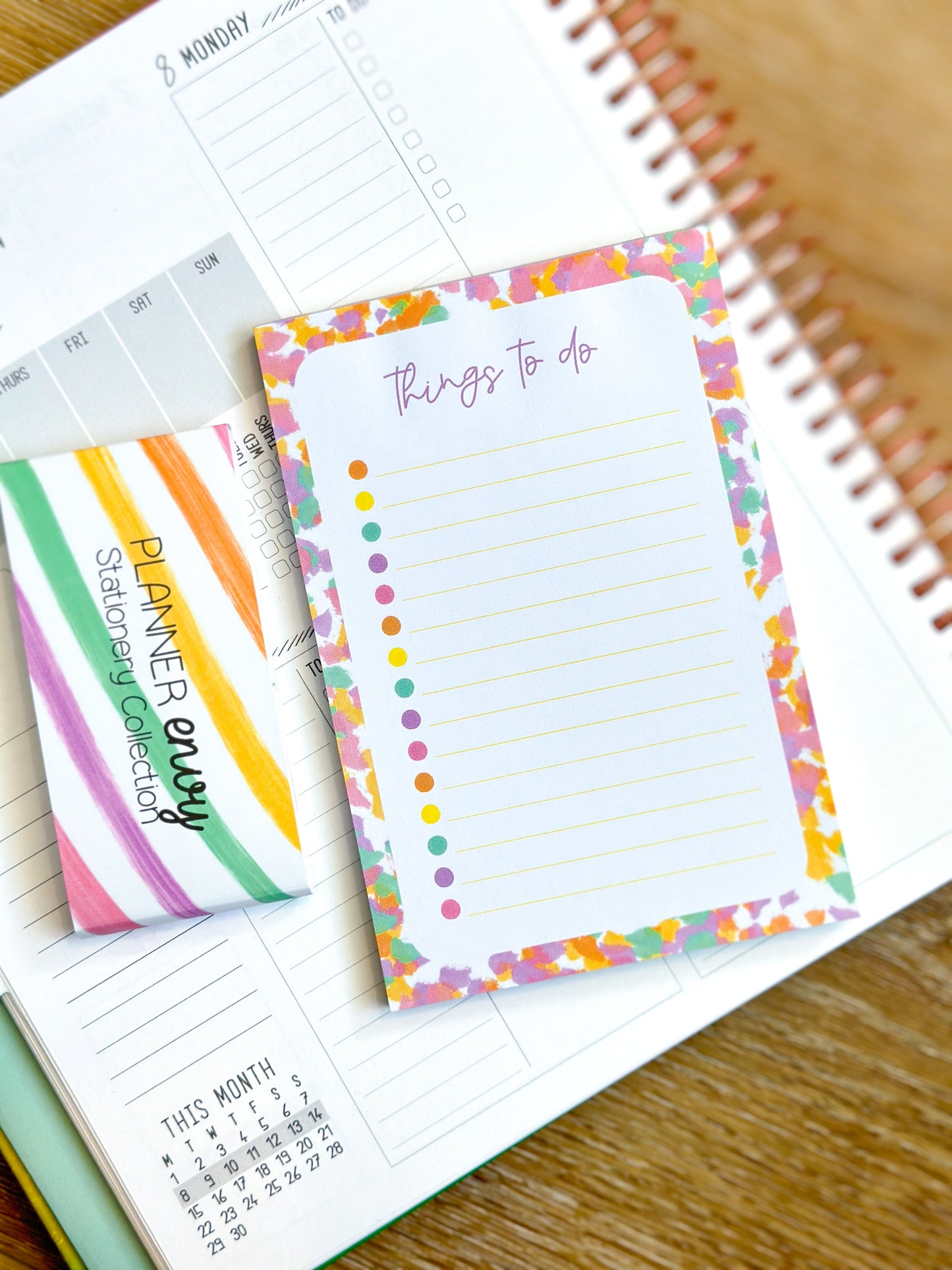 4x6 Rainbow Checklist Spring Notepad from our April 2024 Planner Envy Subscription Box.