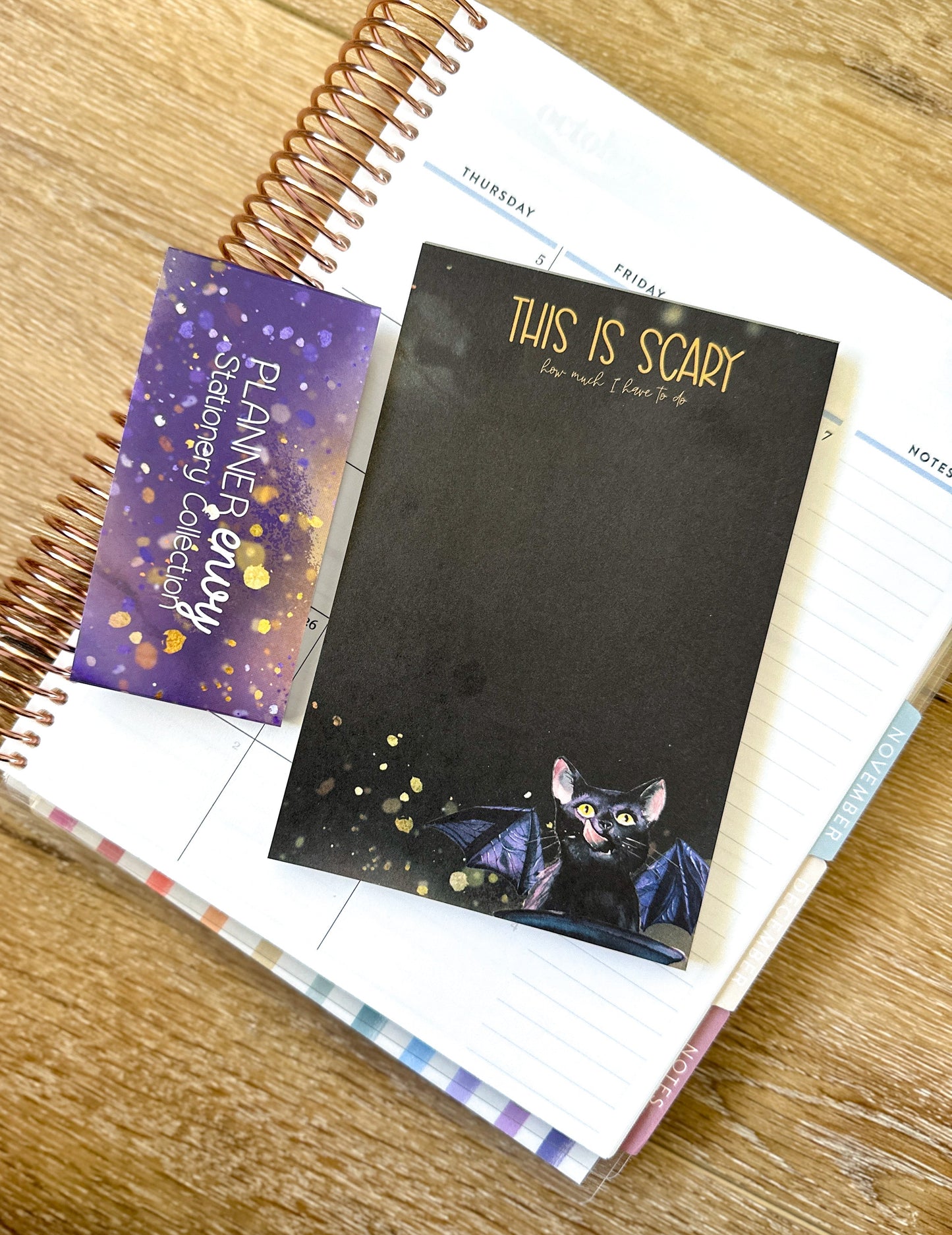 Black Spooky Halloween Notepad. It's Scary How Much I have To Do List Pad - 4x6 Inches (*Notepad Only*)
