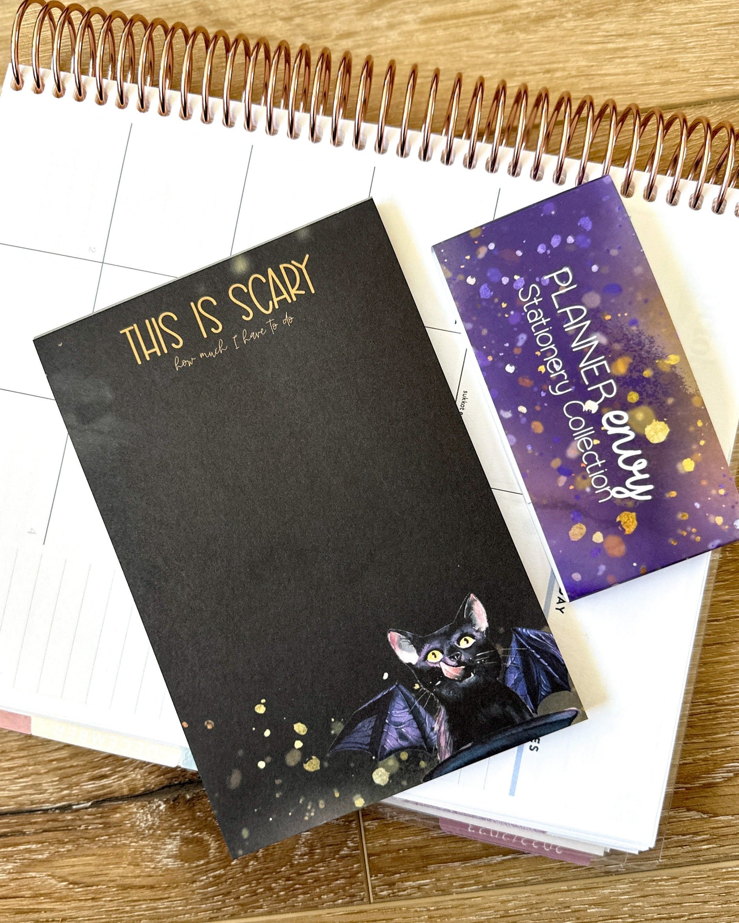 Black Spooky Halloween Notepad. It's Scary How Much I have To Do List Pad - 4x6 Inches (*Notepad Only*)