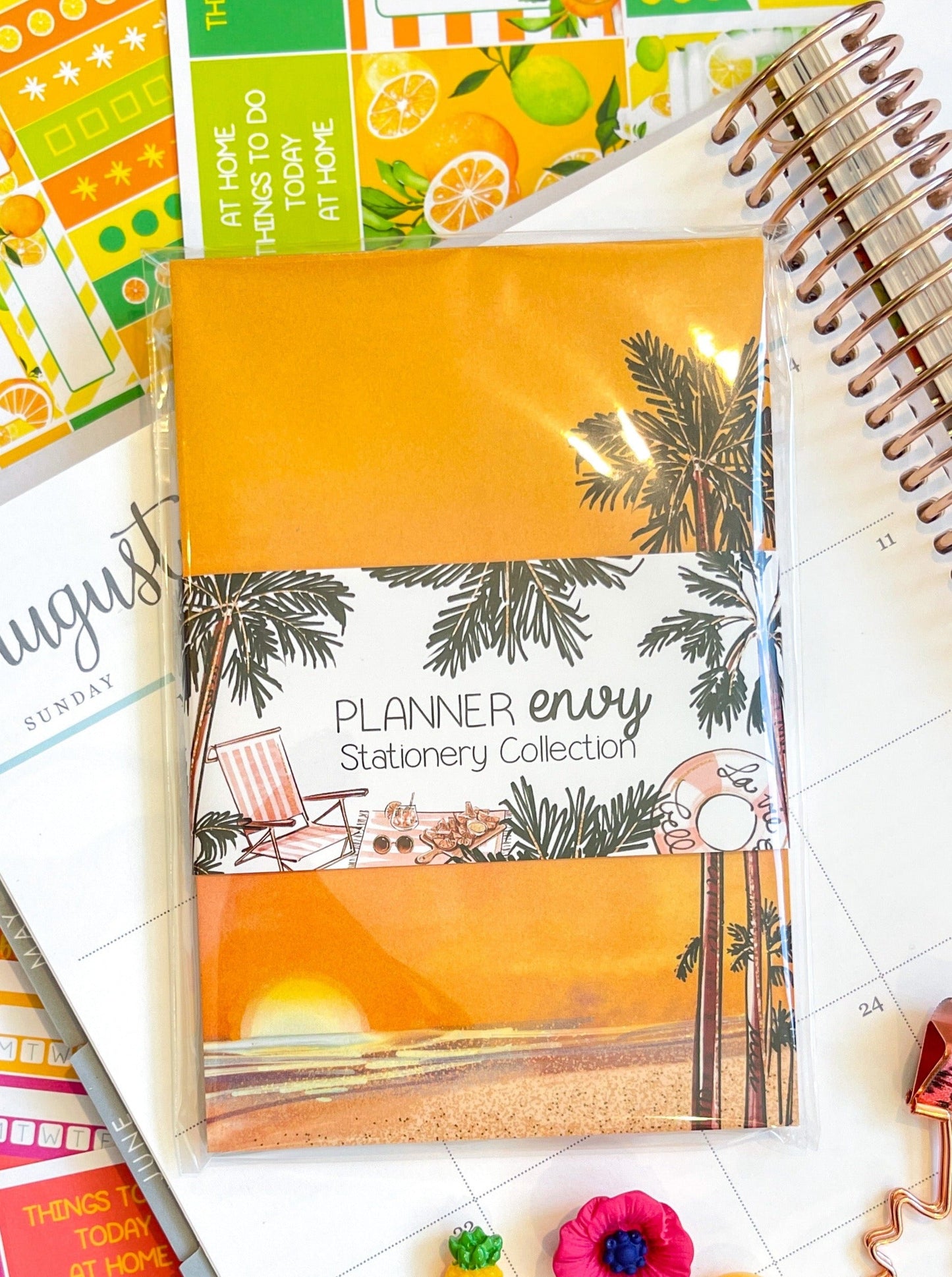 Tropical Beach Vacation Travel Sunset Notepad - 4x6 Inches (*Notepad Only*)