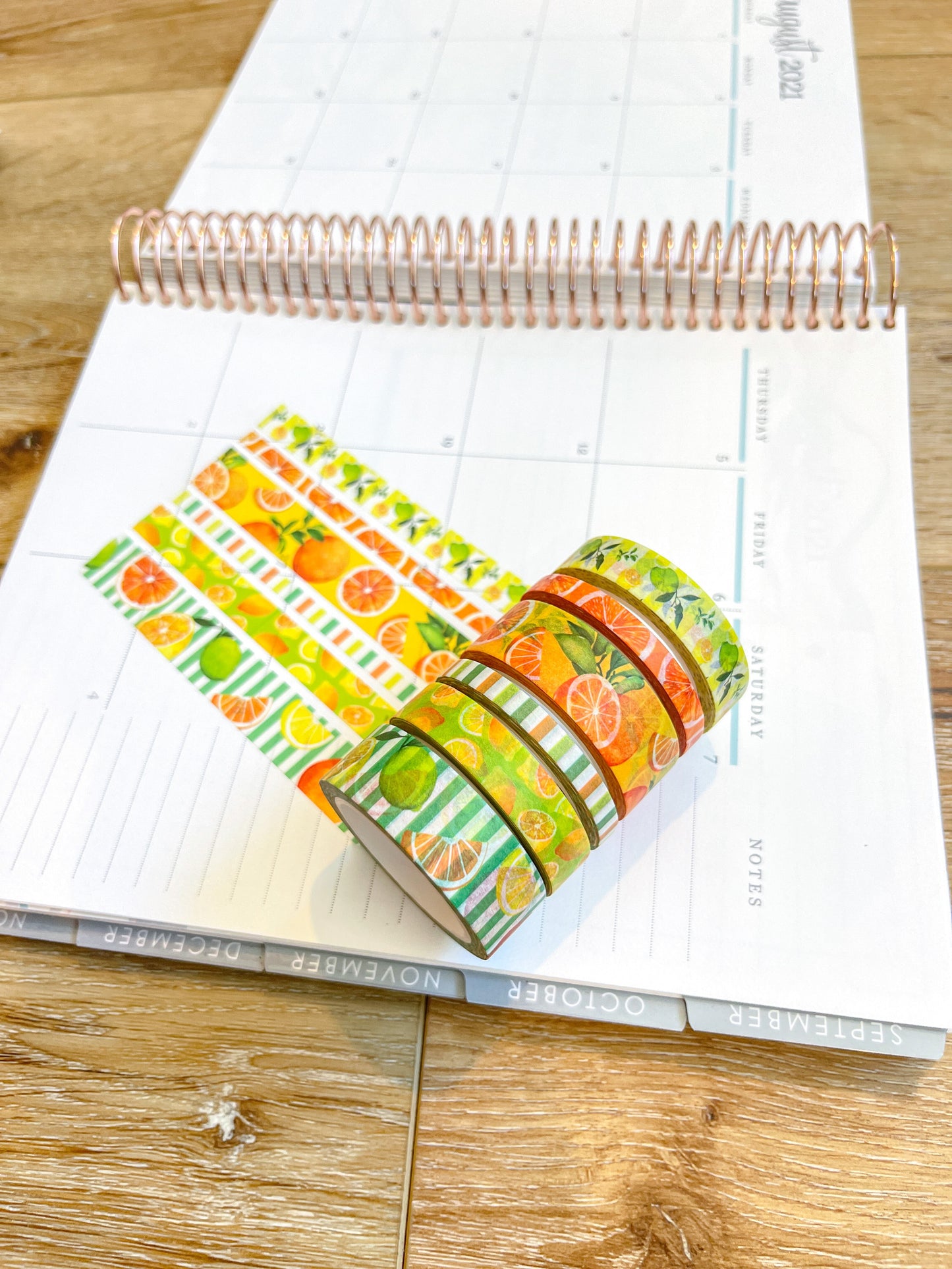 Lemons Limes & Oranges Summer Fruits Citrus Washi Tape Set (#W065)