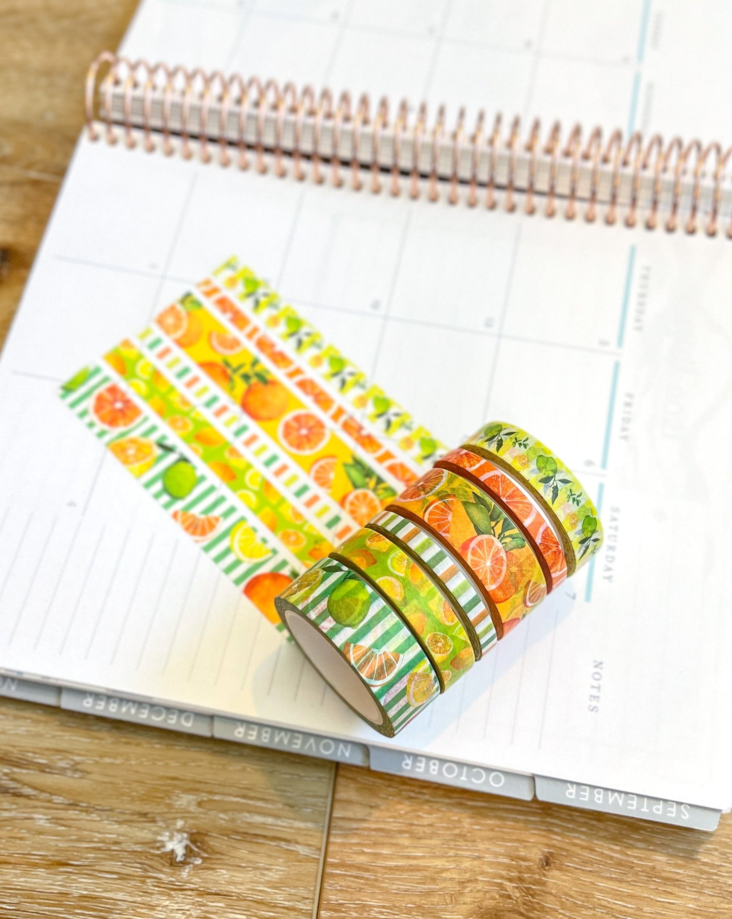 Lemons Limes & Oranges Summer Fruits Citrus Washi Tape Set (#W065)