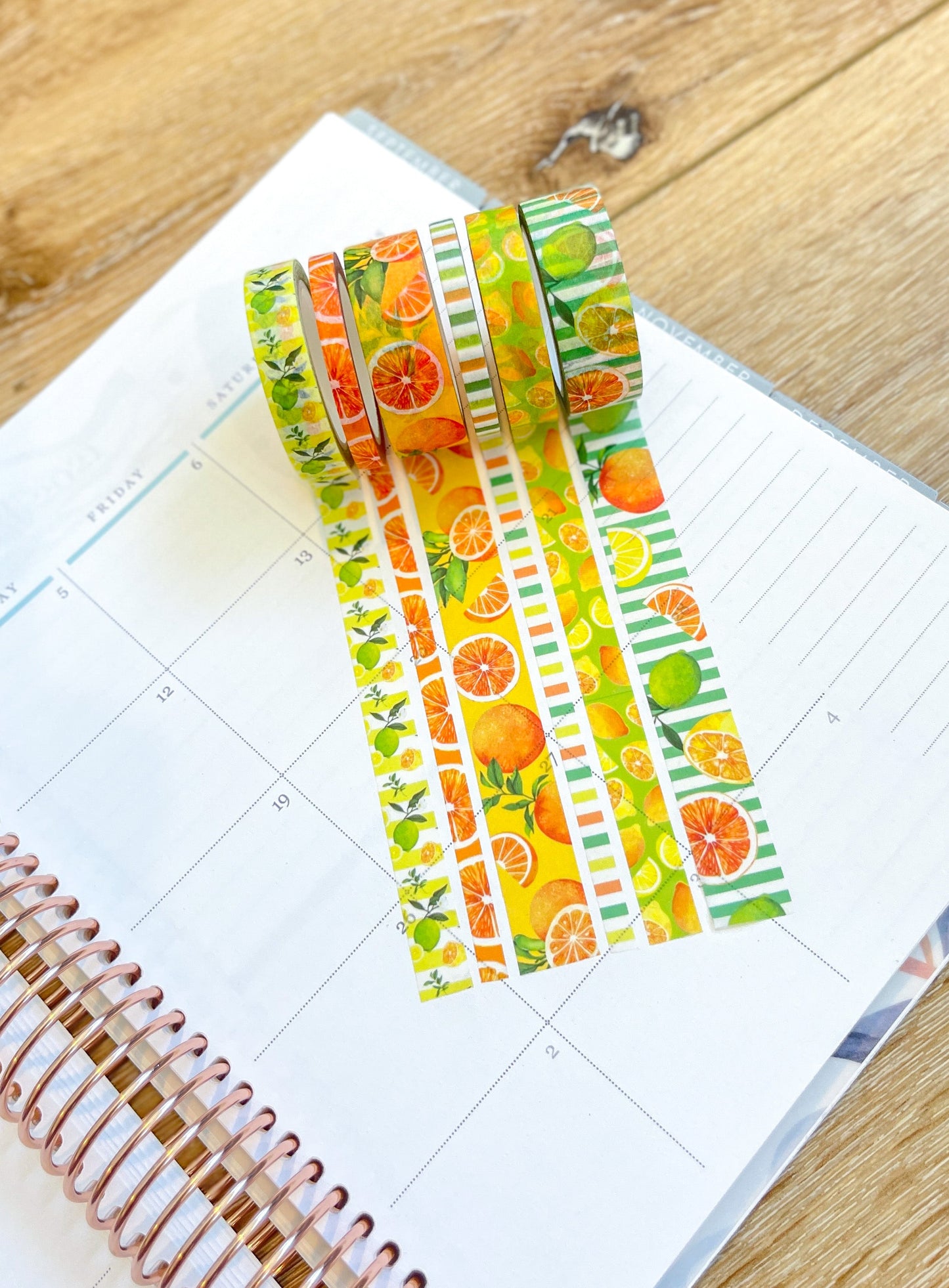 Lemons Limes & Oranges Summer Fruits Citrus Washi Tape Set (#W065)