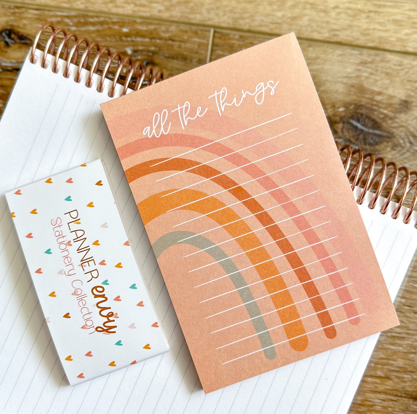 Boho Rainbow Peach Notepad - 4x6 Inches (*Notepad Only*)