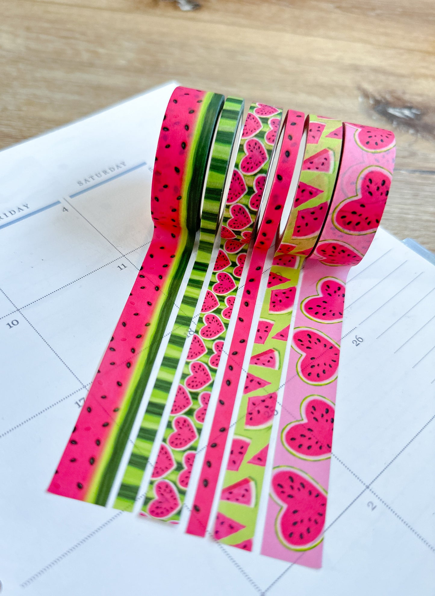 Watermelon Fruit Summer Pink & Green Washi Tape Set - W087