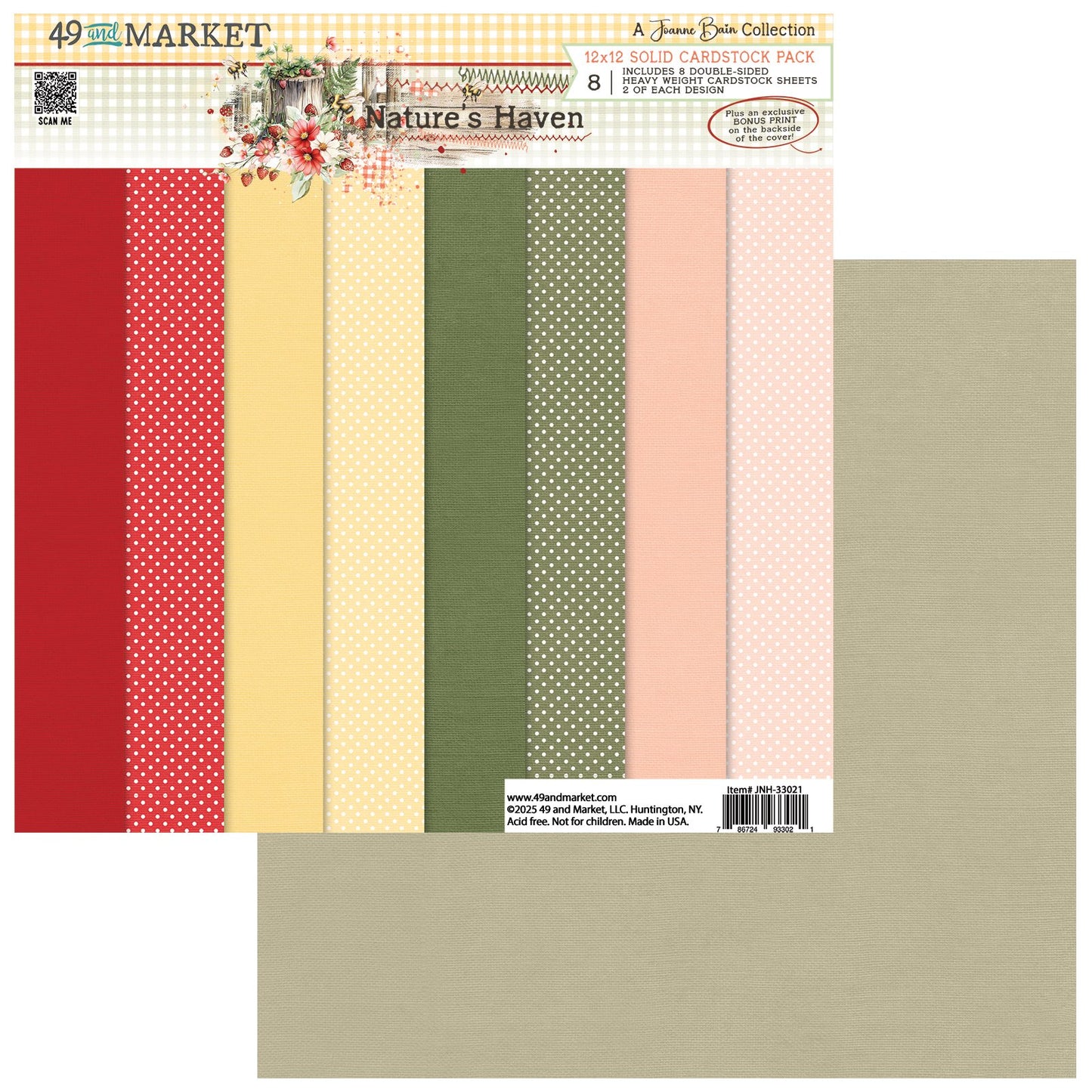 49 And Market Collection Pack 12"X12"-Nature's Haven Solids