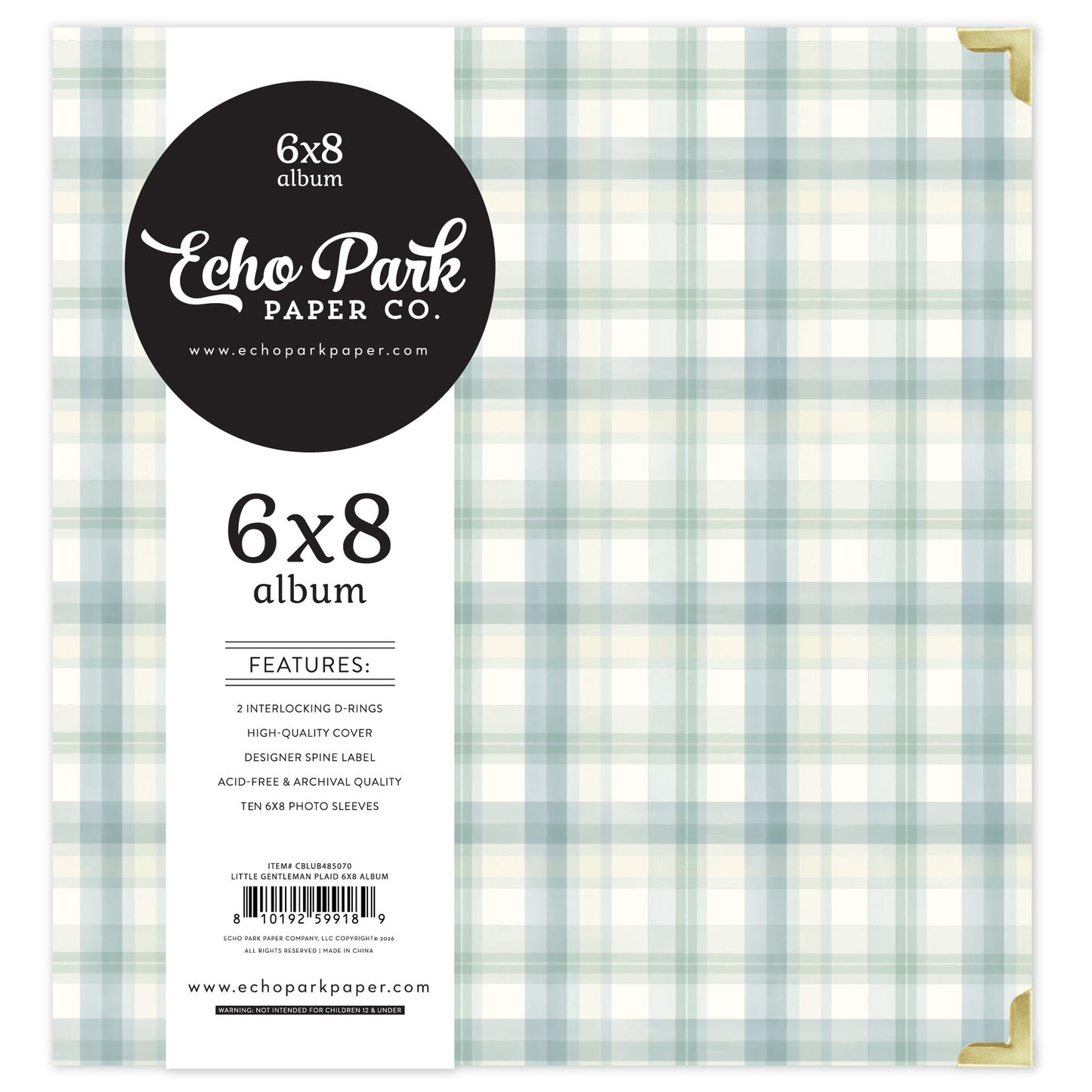 Little Lullabies - Baby Boy: Little Gentleman Plaid 6 x 8 Album