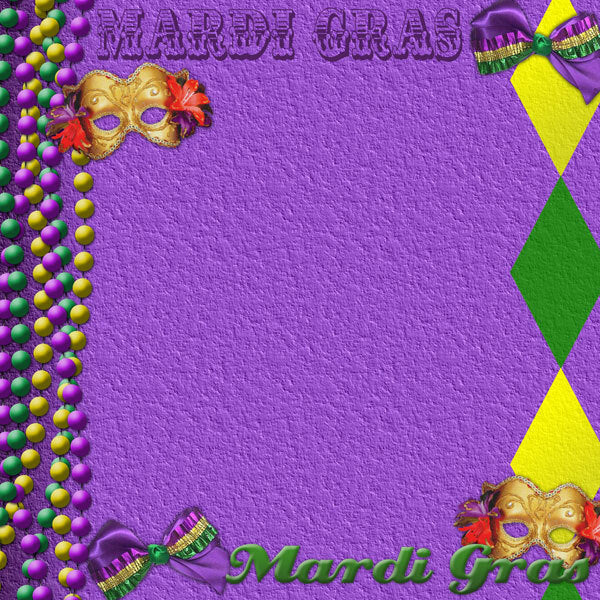 Louisiana Mardi Gras 12 x 12 Scrapbook Paper