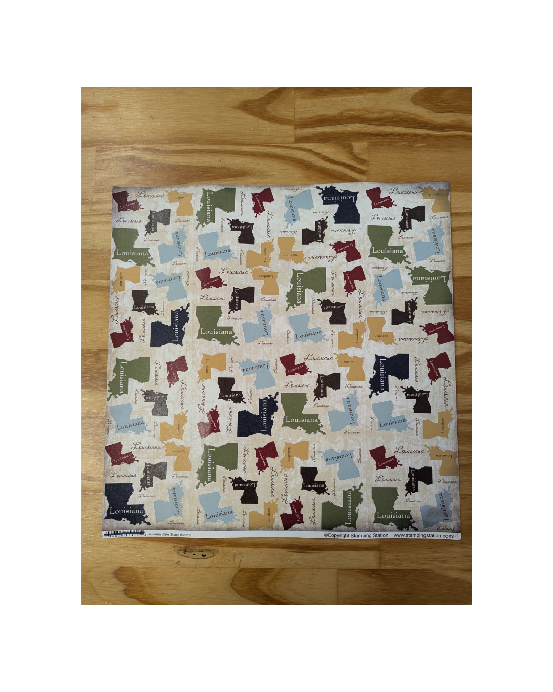Louisiana State Shape 12 x 12 paper