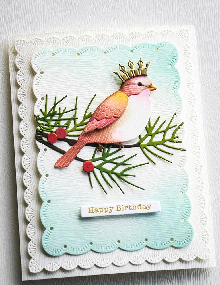 Memory Box Happy Birthday Foil Greetings White Tabs