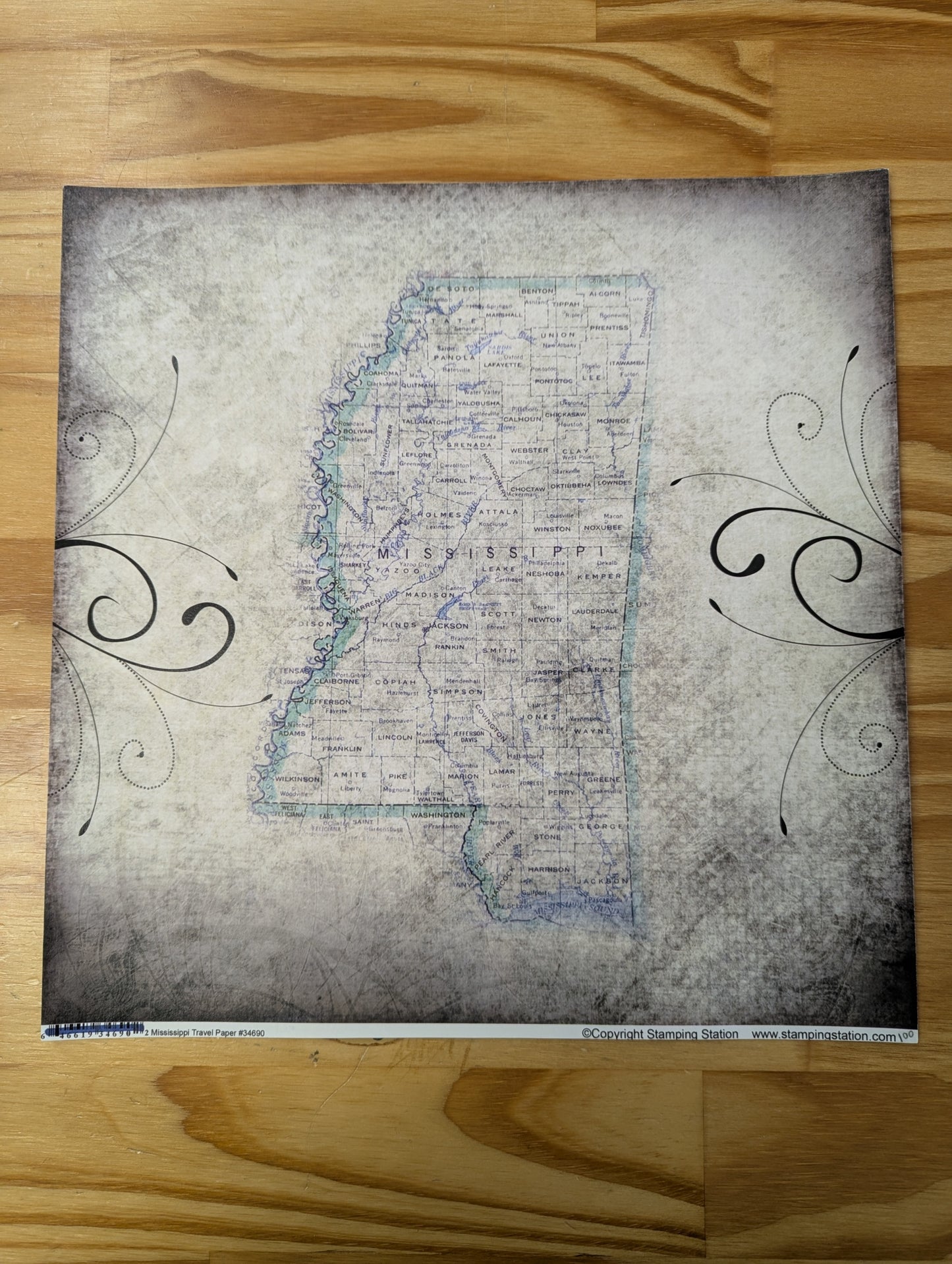 Mississippi Travel Paper 12 x 12