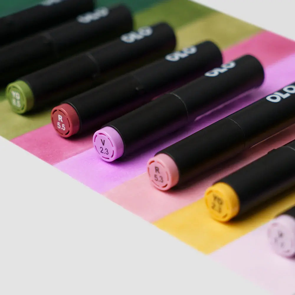 OLO Botanical 8-Piece Brush Alcohol Marker Set