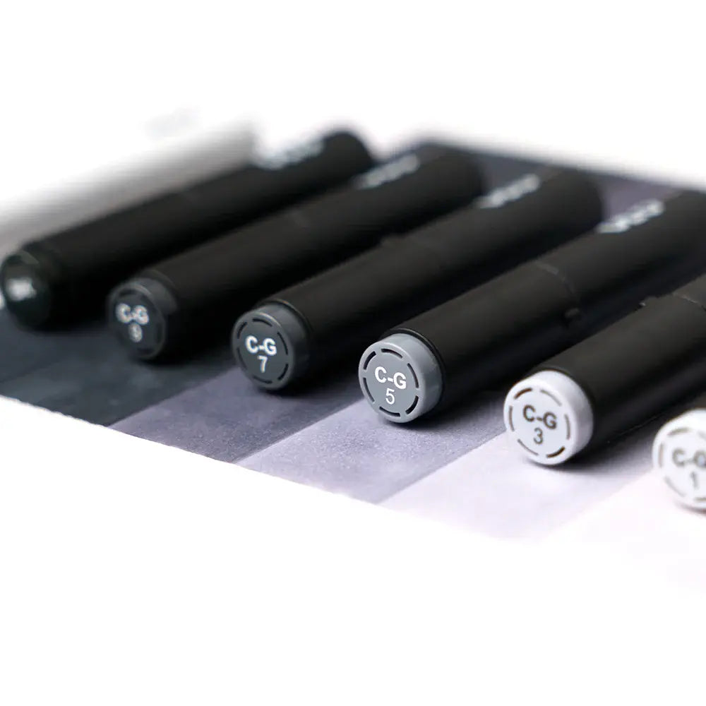 OLO Cool Gray 8-Piece Brush Alcohol Marker Set