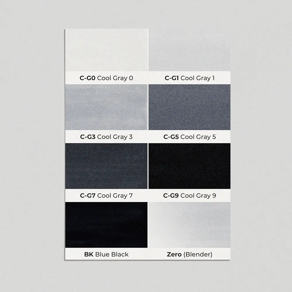 OLO Cool Gray 8-Piece Brush Alcohol Marker Set