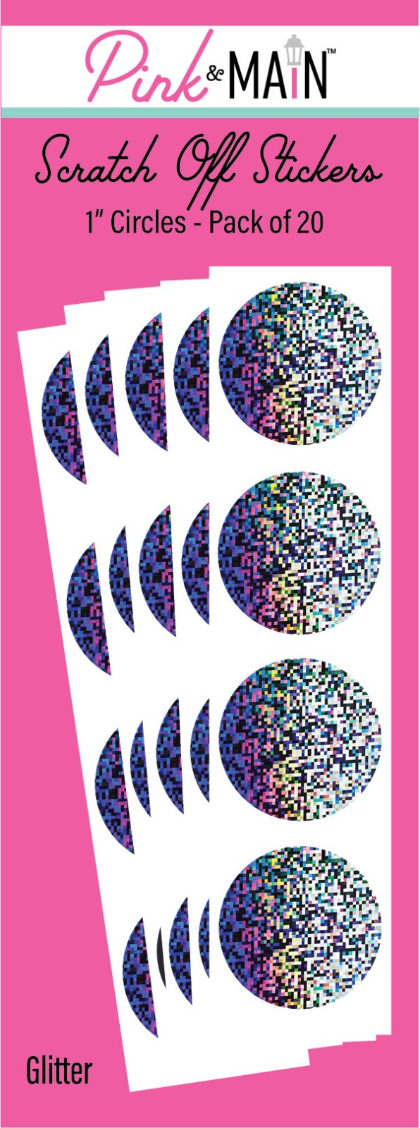 Pink and Main Scratch Off Stickers - Glitter