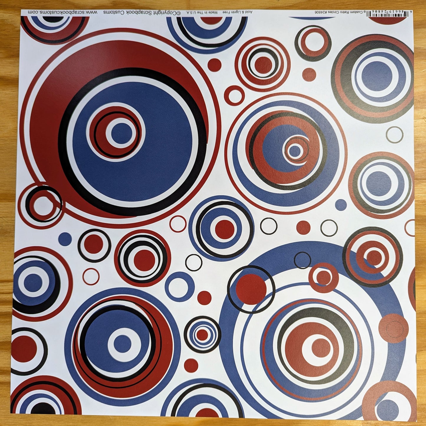 SC Custom Retro Circles 12 x 12 Paper - LNS