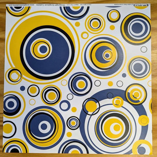 SC Custom Retro Circles 12 x 12 Paper - Seward, Lincoln Lutheran