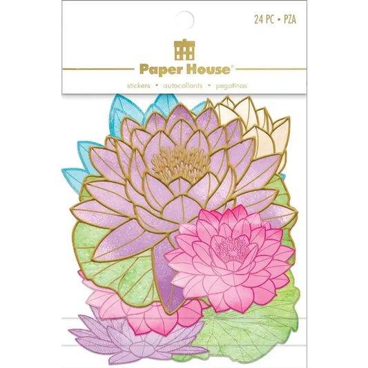 Paper House Die Cut Stickers - Lotus Mixed Flowers