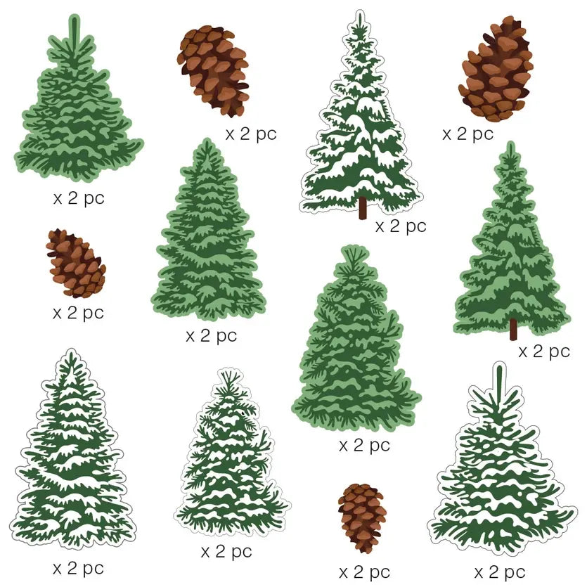 Paper House Pine Trees Die Cut Sticker Pack