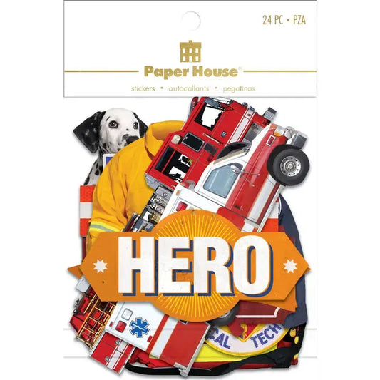 Paper House Scrapbook Die Cut Stickers - Hero First Responder