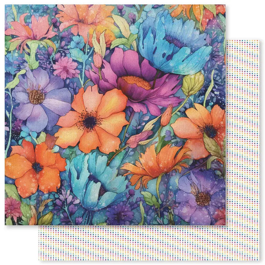 Paper Rose Rainbow Twirl 12 x 12 Paper Collection