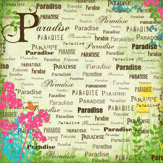 Paradise Companion - Green Paper Scrapbook Paper 12 x 12