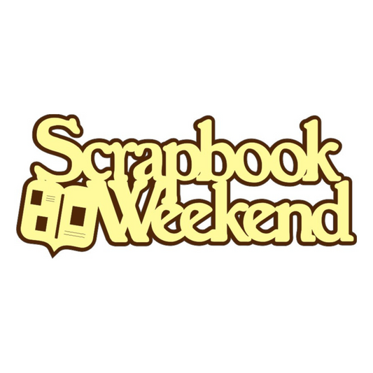 Petticoat Parlor Scrapbook Weekend Title - Cream on Brown